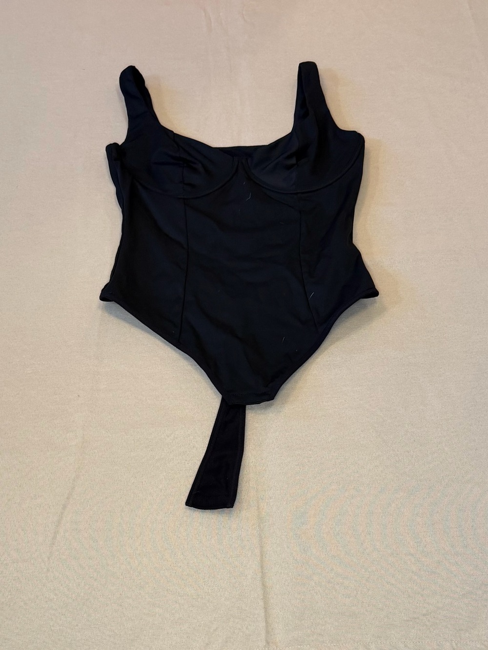 Black Women’s Bodysuit with Supportive Cups Underwire